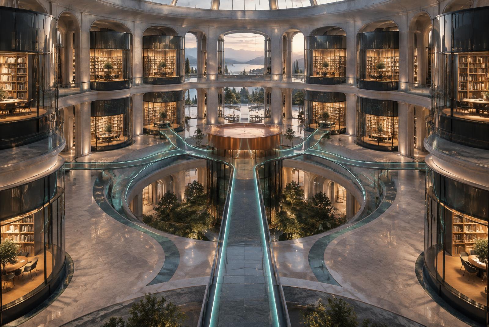 Separate illuminated work chambers connected through a shared secure structure